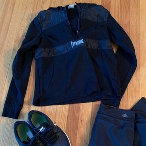 PINK Victoria Secret 3/4 zip fleece with hood